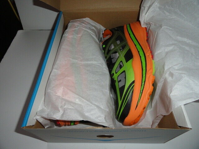 Hoka One One Mens Stinson 3 ATR Shoes 1008326 Bright Green / Persimmon 12.5