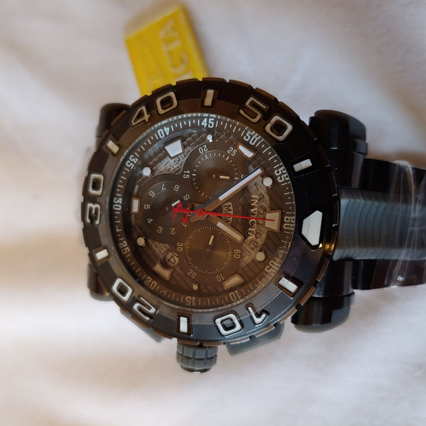 INVICTA RESERVE OCEAN HAWK QUARTZ WATCH - BLACK, GUNMETAL CASE WITH BLACK