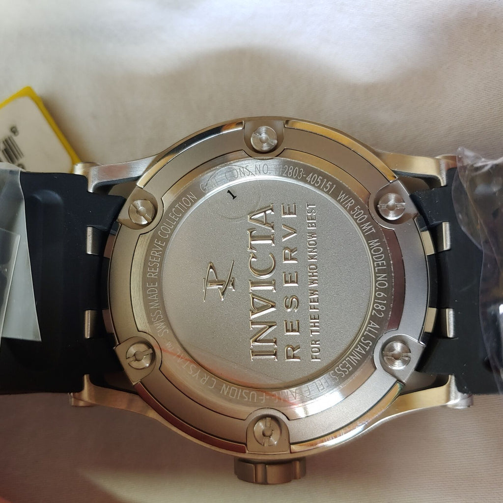 Invicta Men's 6182 Reserve Collection GMT Stainless Steel Black Rubber Watch