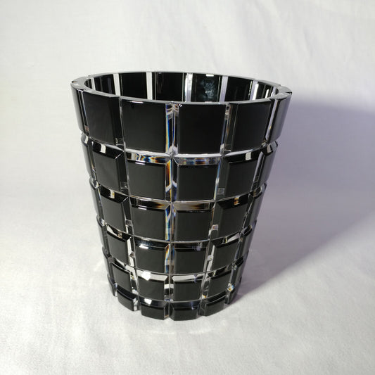 Faberge Black Cased Cut to Clear Crystal Metropolitan Ice Bucket