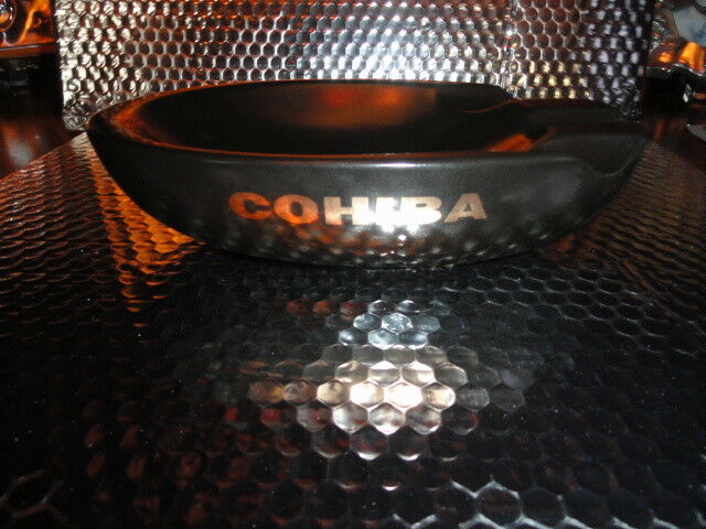 Black ceramic ashtray