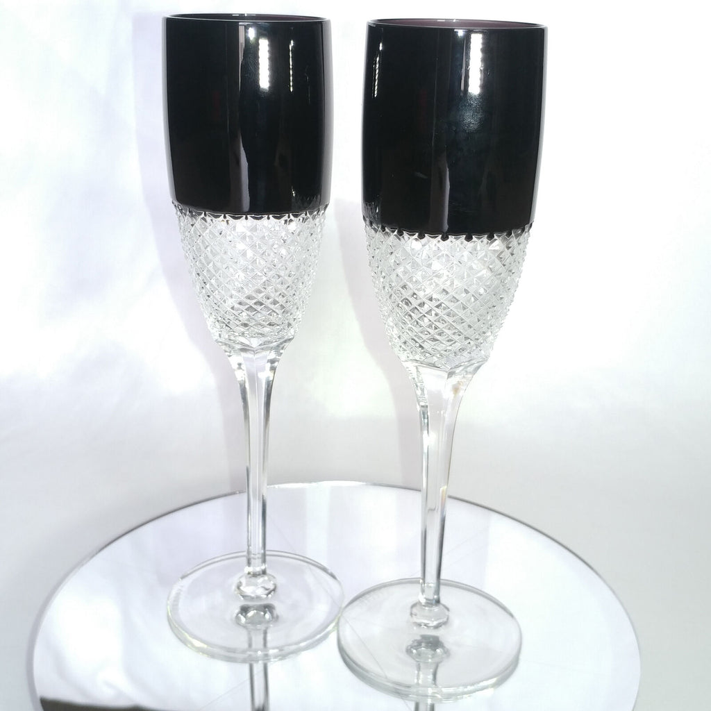 Faberge Flutes in Amethyst Diamond pattern in the original box