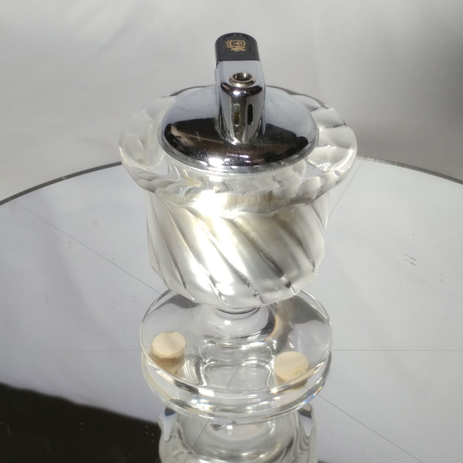 Lalique Smyrne Crystal Table Lighter