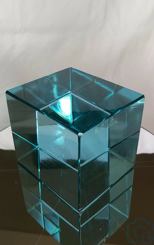 R. Austria Blue Crystall Box Art Sculpture