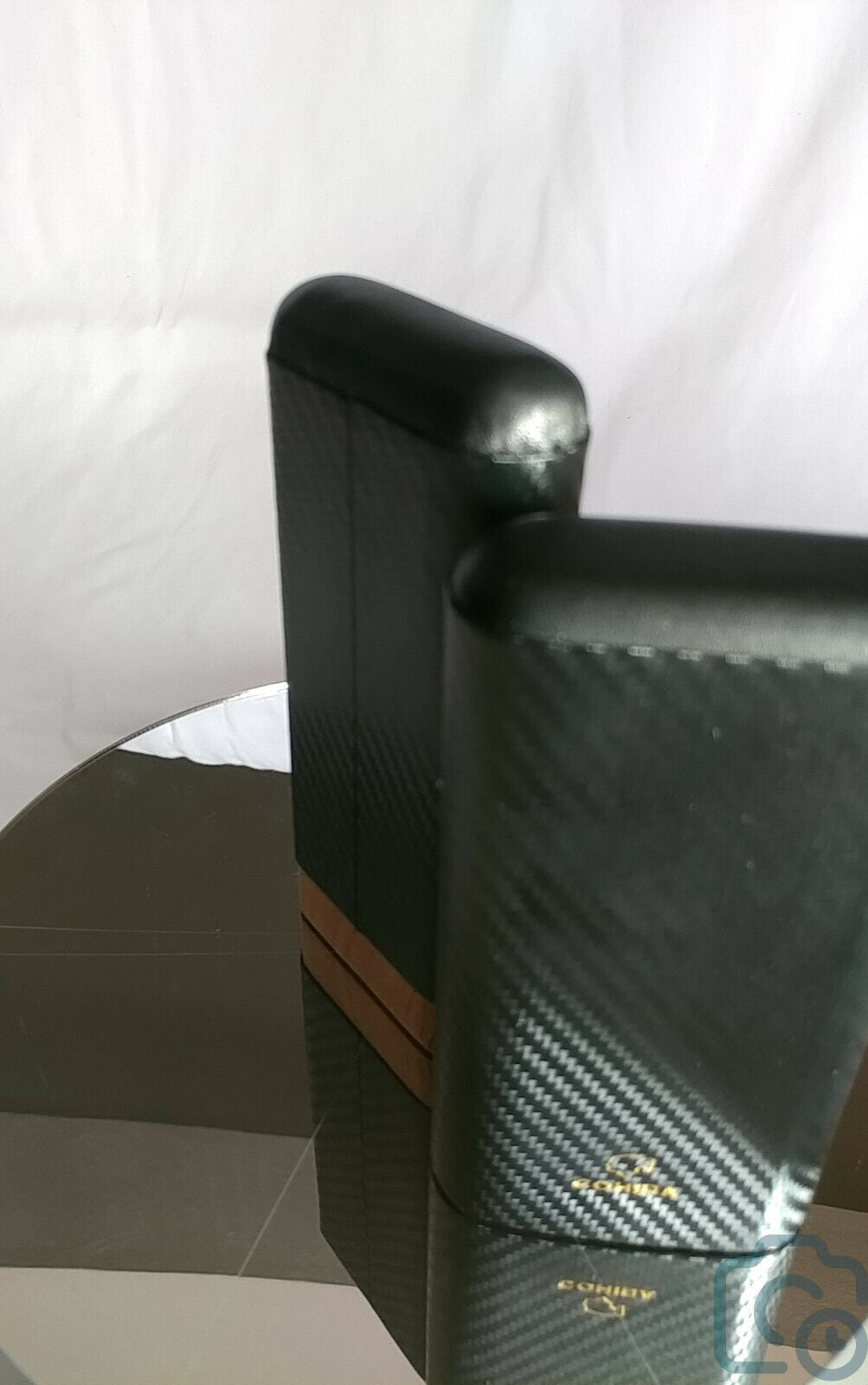 Wood Portable Black Carbon Fiber Cigar Case Outdoor 3 Tubes Travel Humidor