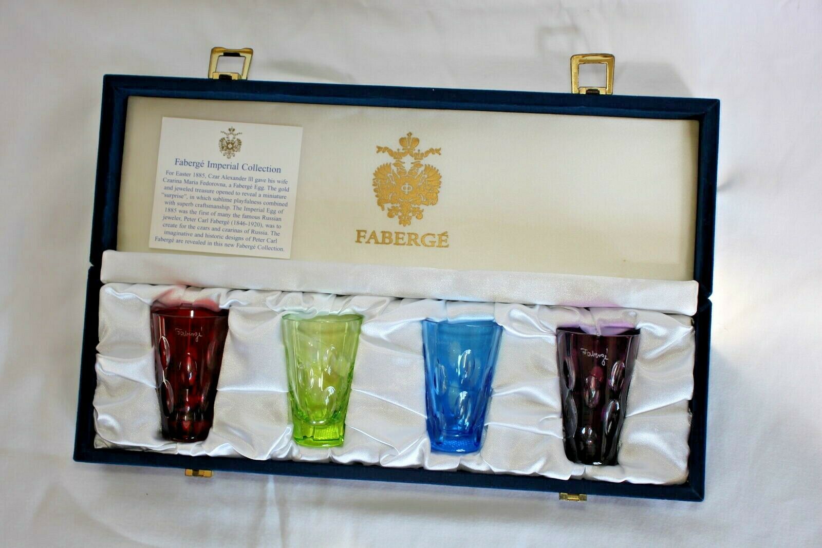 Faberge "Na Zdorovie" Bubble Vodka Shot Glasses- Set of 4 in original box