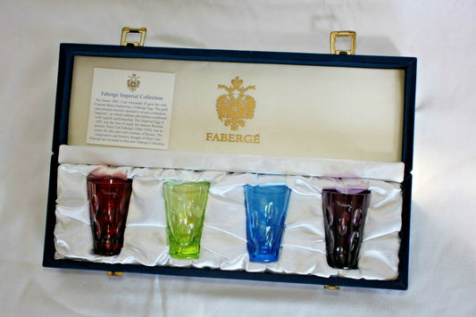 Faberge "Na Zdorovie" Bubble Vodka Shot Glasses- Set of 4 in original box