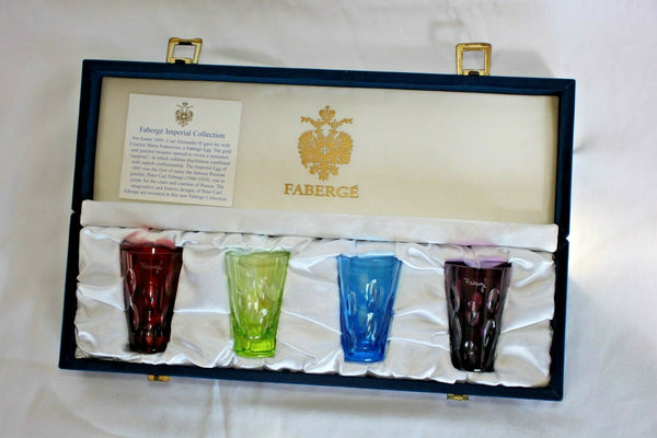 Faberge "Na Zdorovie" Bubble Vodka Shot Glasses- Set of 4 in original box