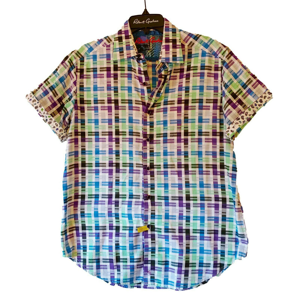 Robert Graham - Short Sleeve Mazzed Printed Sport Shirt Classic Fit - Medium