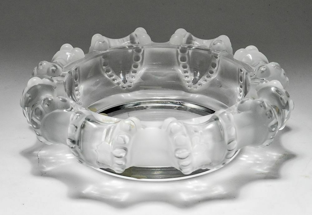 Lalique "Cannes" Octopus Frosted Art Glass Bowl