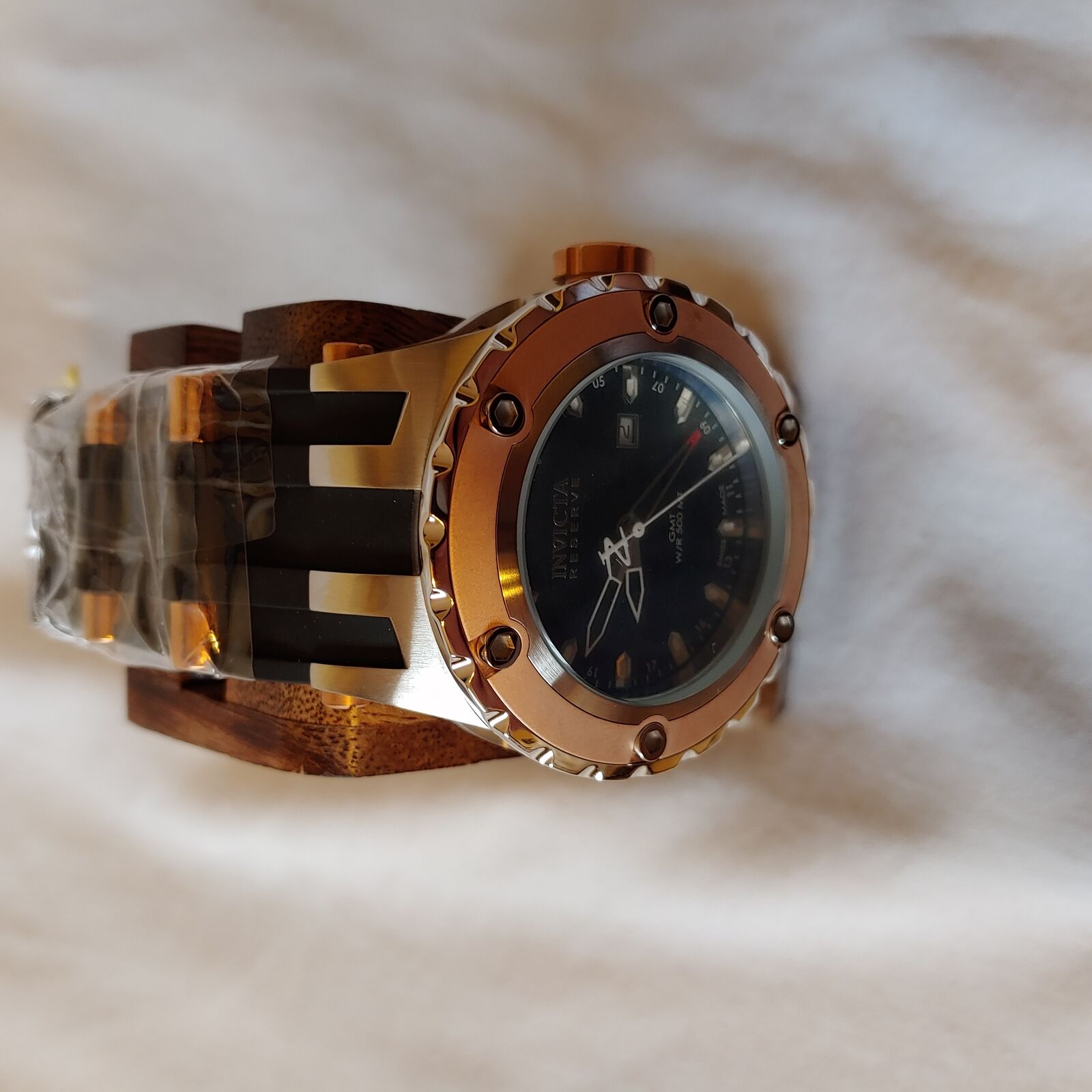 INVICTA SUBAQUA QUARTZ WATCH - ROSE GOLD CASE BLACK TONE STAINLESS STEEL