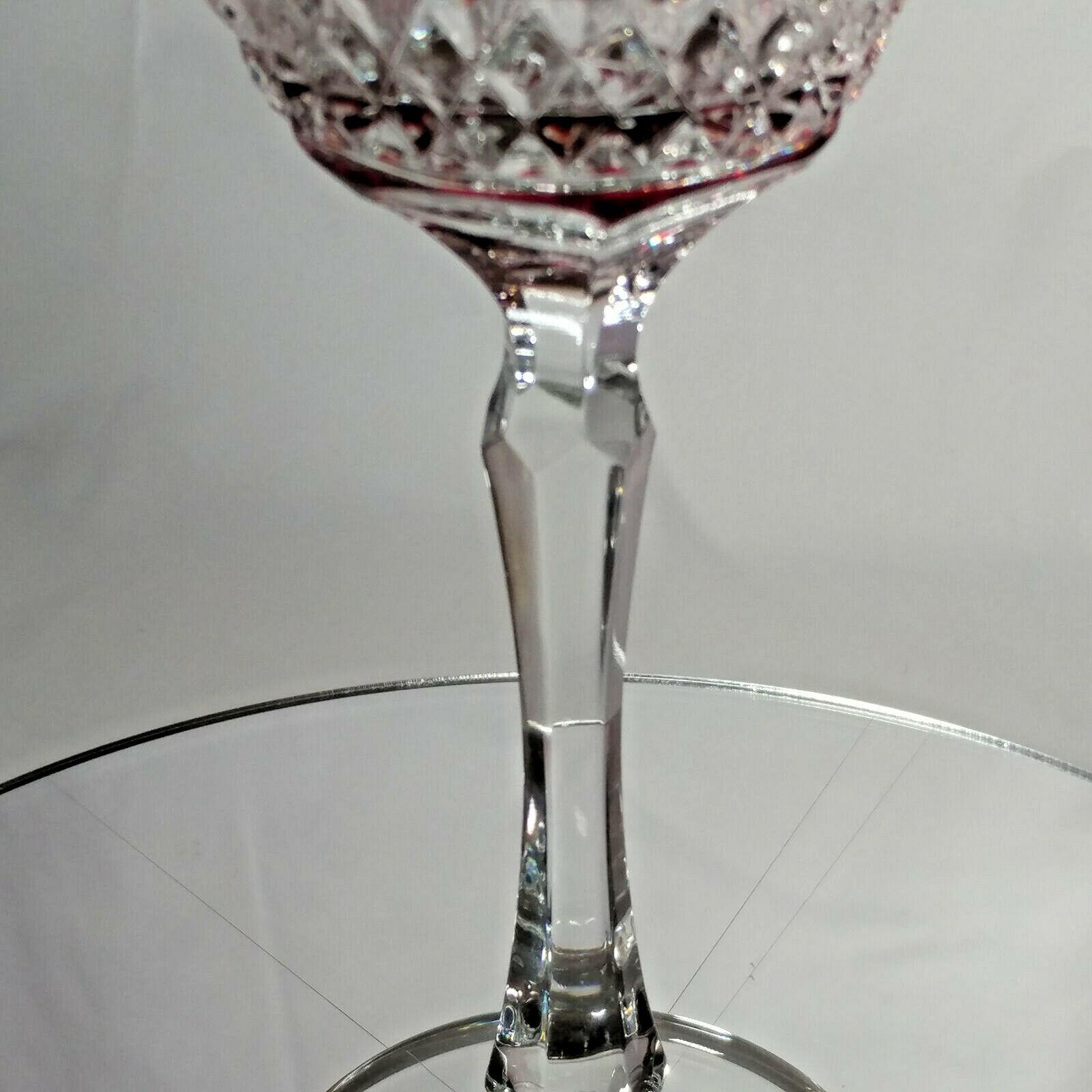 FABERGE XENIA  IMPERIAL RED CASED CUT TO CLEAR CRYSTAL GOBLET | SINGLE