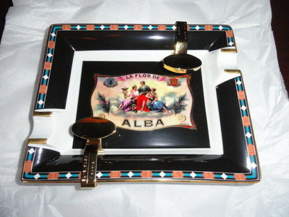 Elie Bleu Alba Porcelain Black  Ashtray