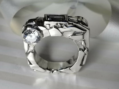 Custom designed "Rock" Solid Silver Ring