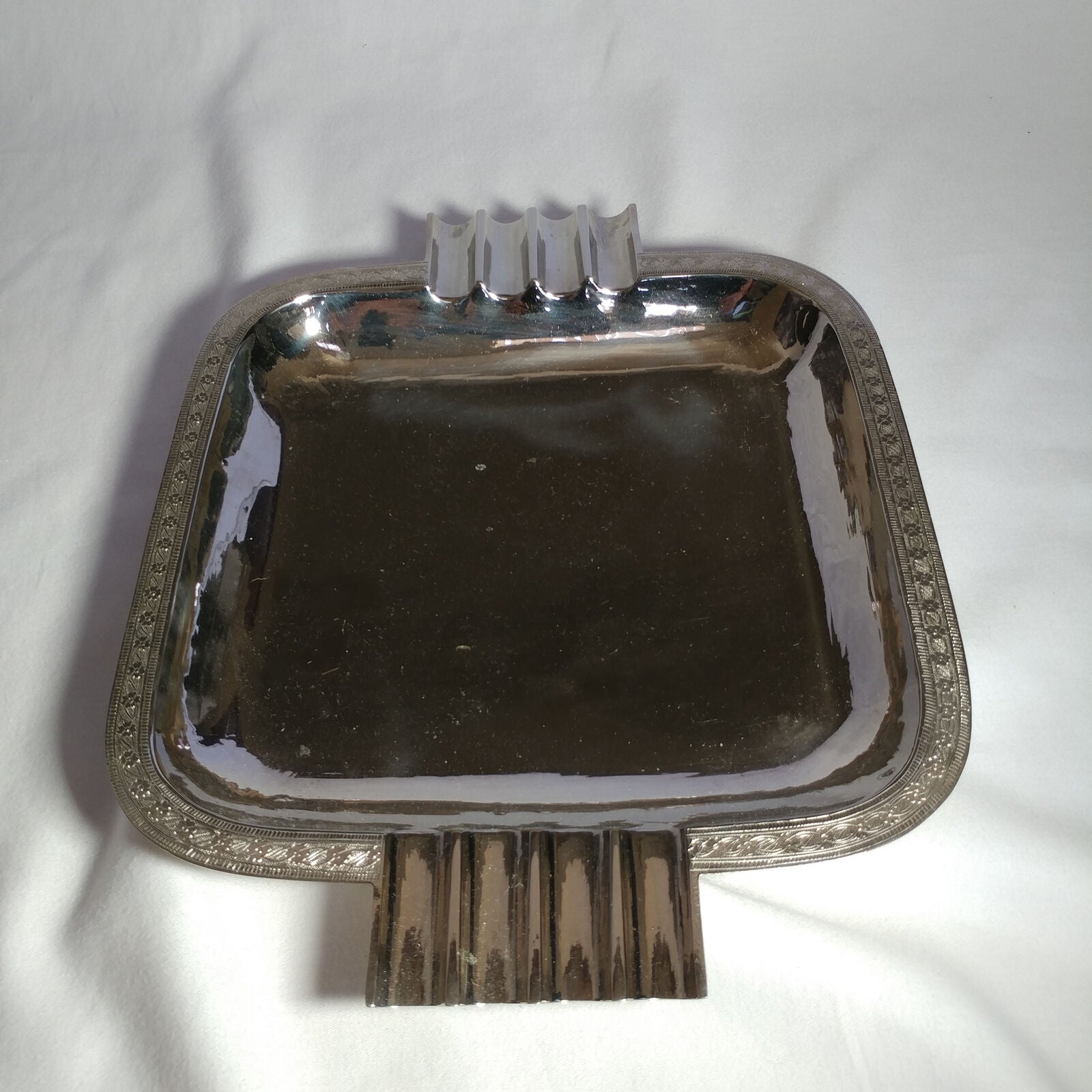 Chrome over Brass  Plated Serving Tray