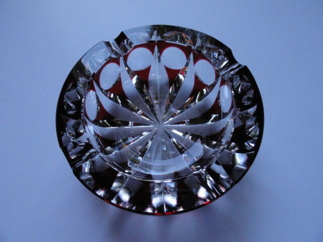 St Louis Ruby Star Cut Ashtray