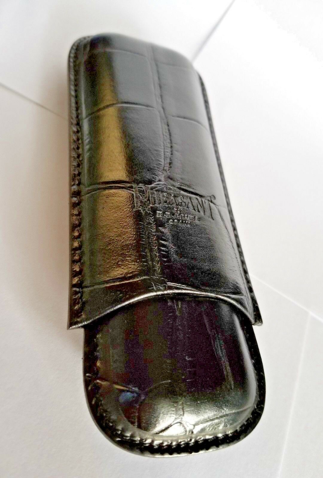 Pheasant Black Croc leather case