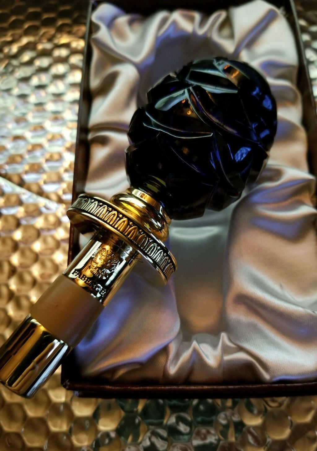 Faberge Blue Crystal Bottle Stopper