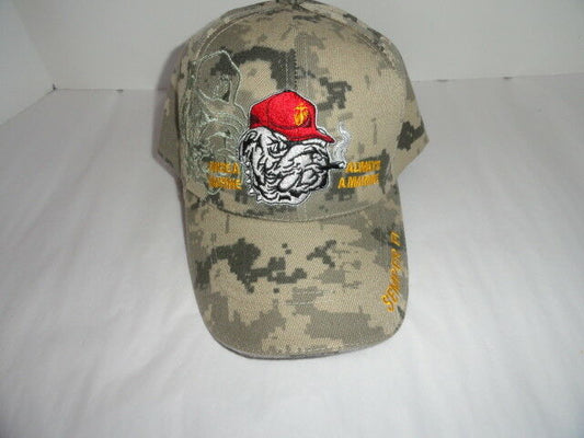 USMC Bulldog ashtray &  USMC Camo Baseball Cap Combo