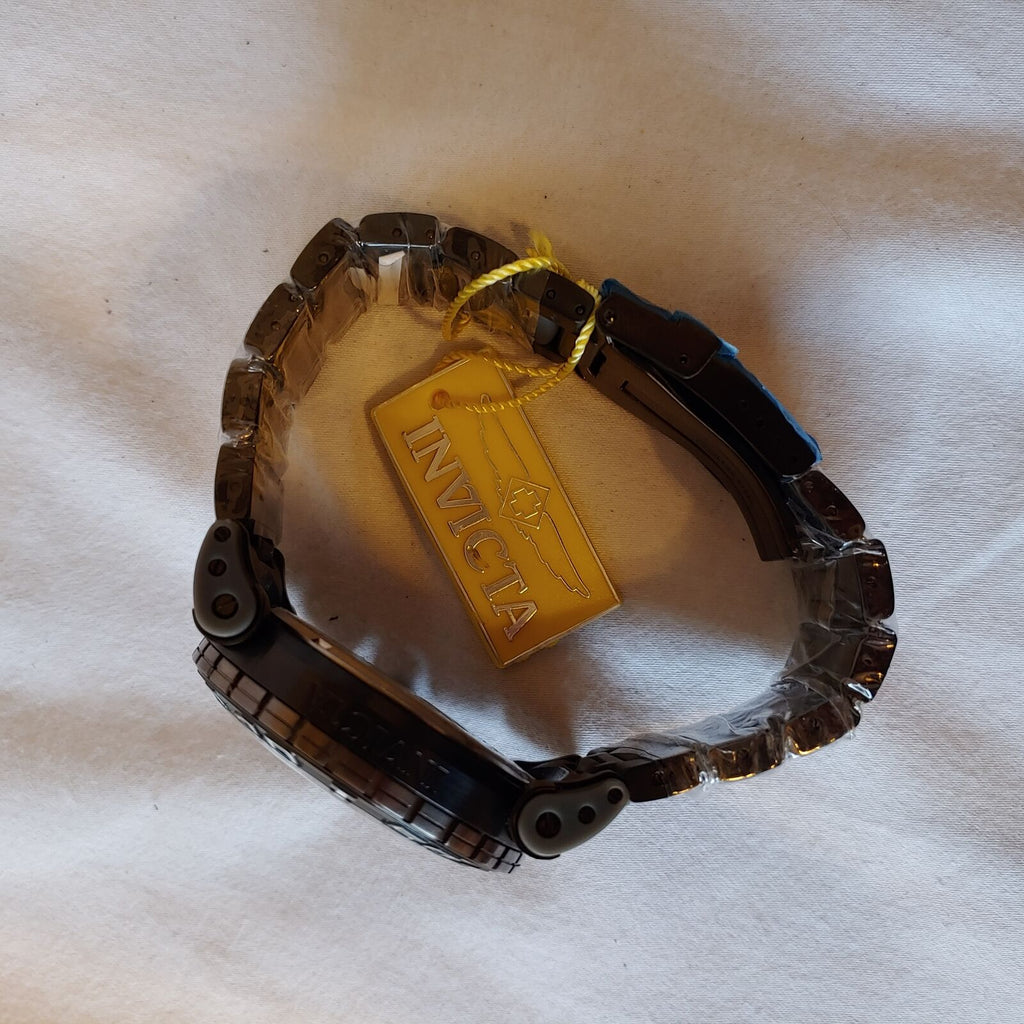 INVICTA RESERVE OCEAN HAWK QUARTZ WATCH - BLACK, GUNMETAL CASE WITH BLACK