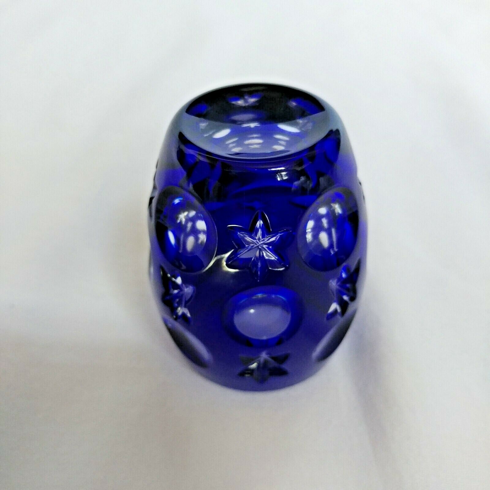 Faberge Na Zdorovye Cobalt Blue Crystal Shot Glass