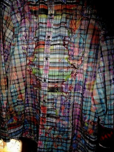 Robert Graham Patchwork Madras Plaid Print Shirt — Medium