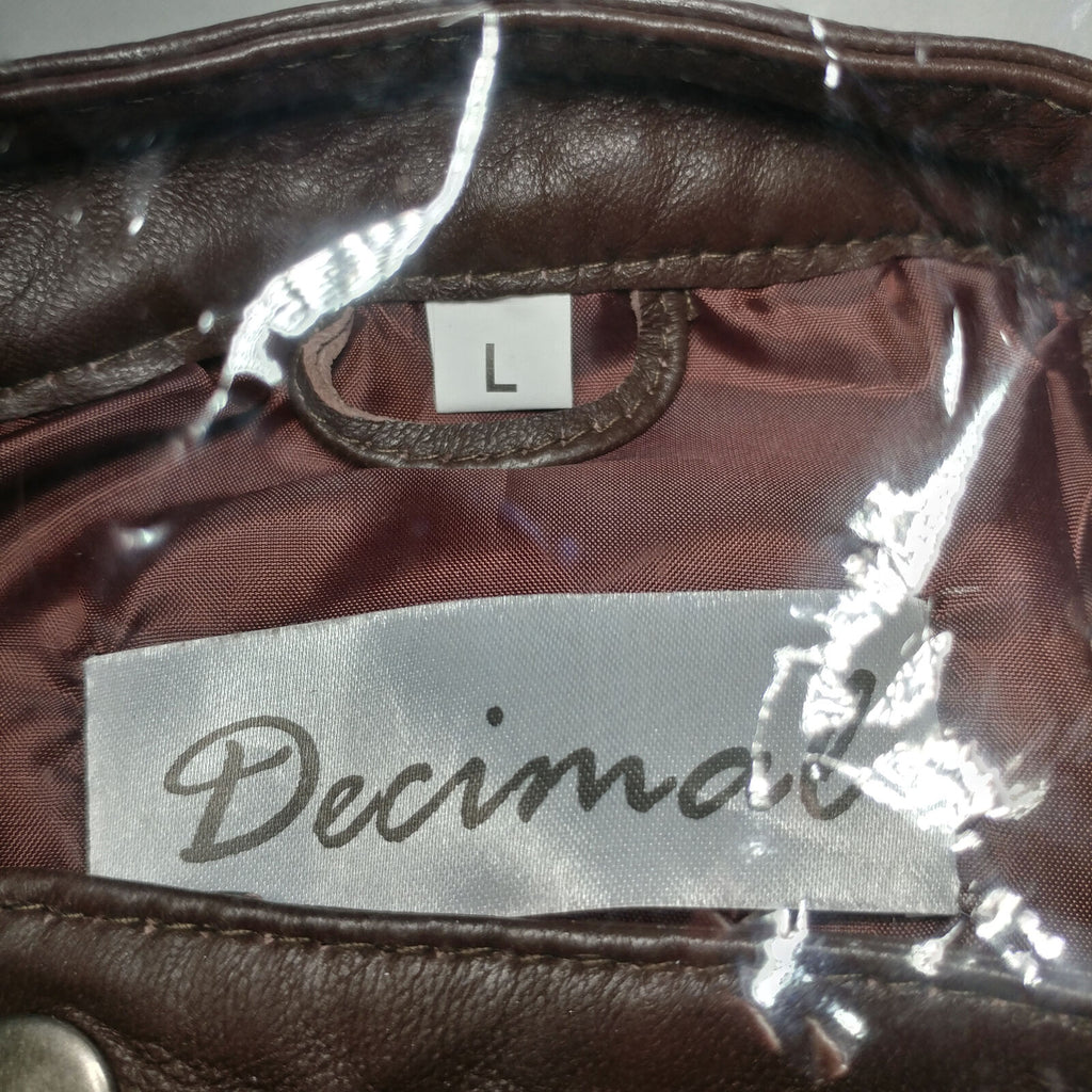 Decimal | Men's Brown Leather Jacket | Size: Large | Style:U60-L | NEW