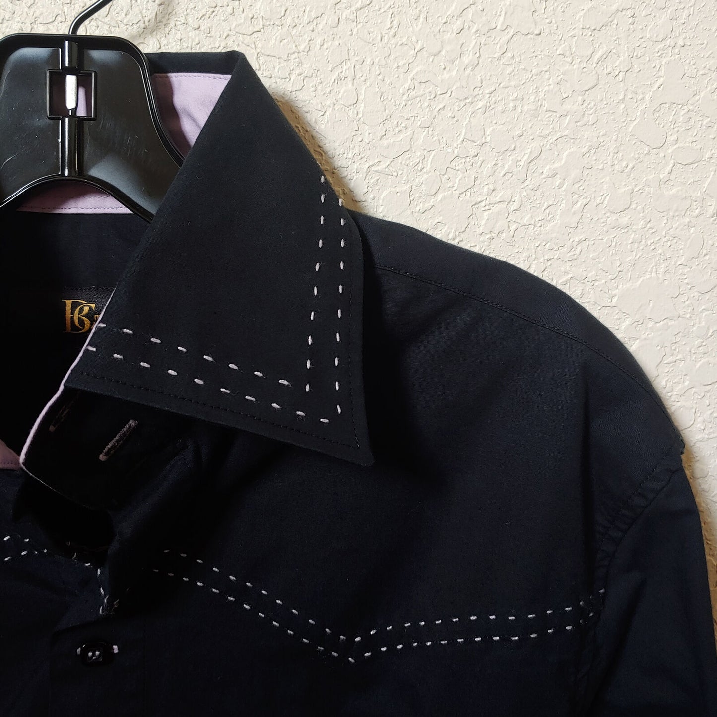 BC Men | Black Long sleeve Button down Casual Shirt | Medium