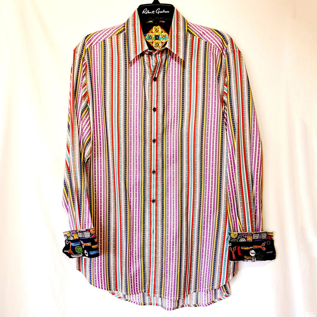 Robert Graham - Colorful Long Sleeve - Men's Medium Button Down Classic Fit