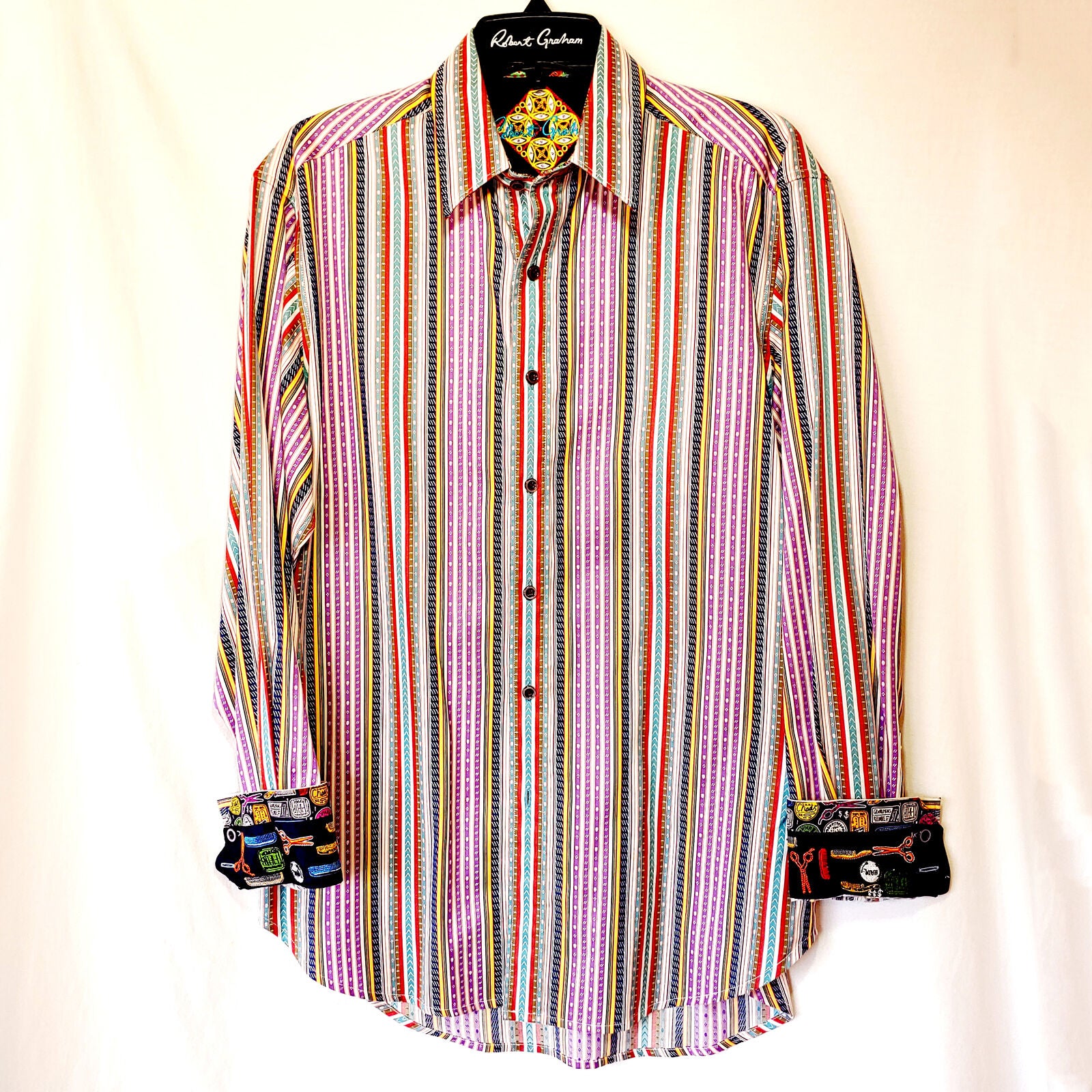 Robert Graham - Colorful Long Sleeve - Men's Medium Button Down Classic Fit