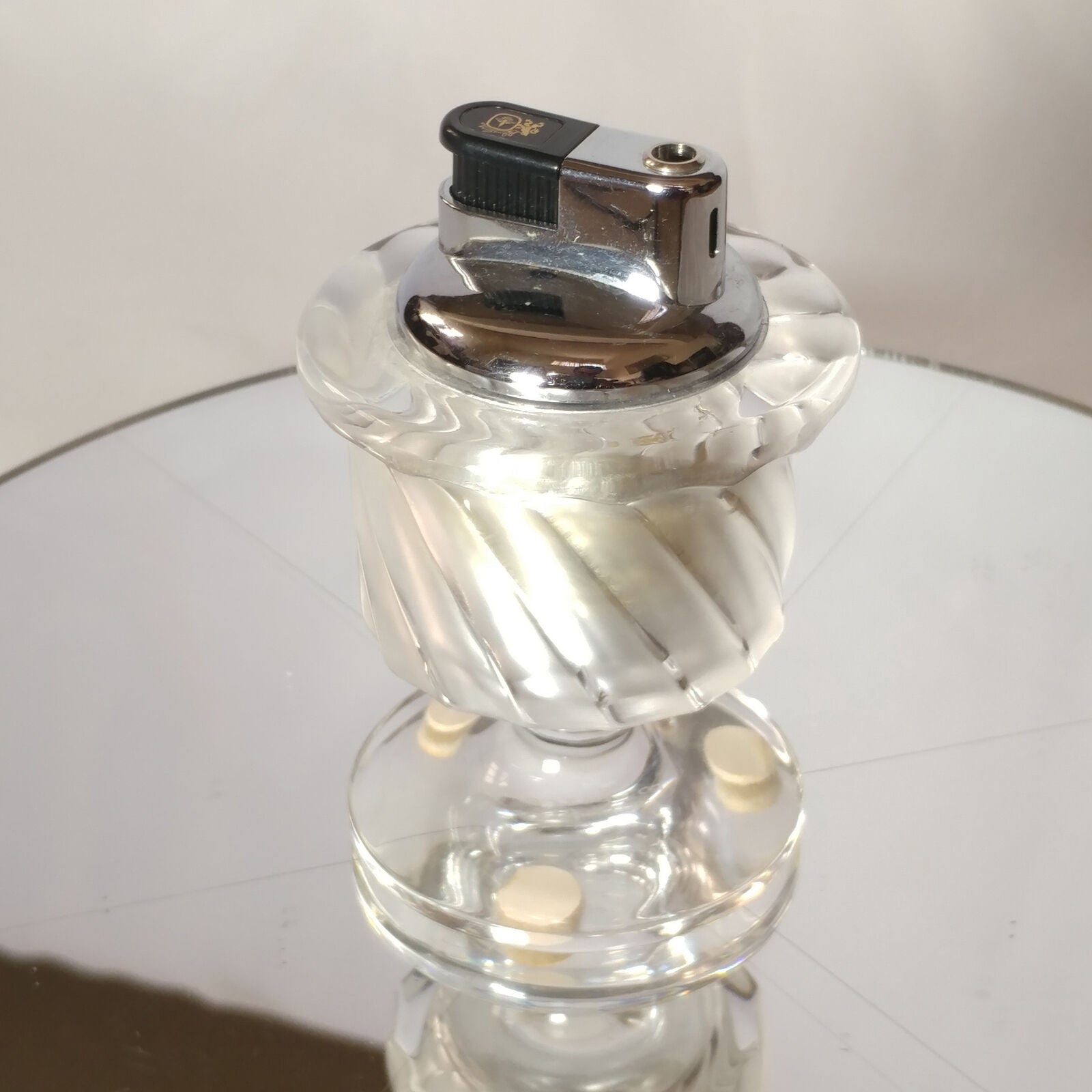 Lalique Smyrne Crystal Table Lighter