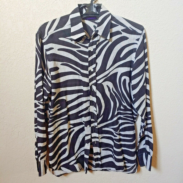 Ralph Lauren | Zebra Print Men's Long sleeve Shirt | Large