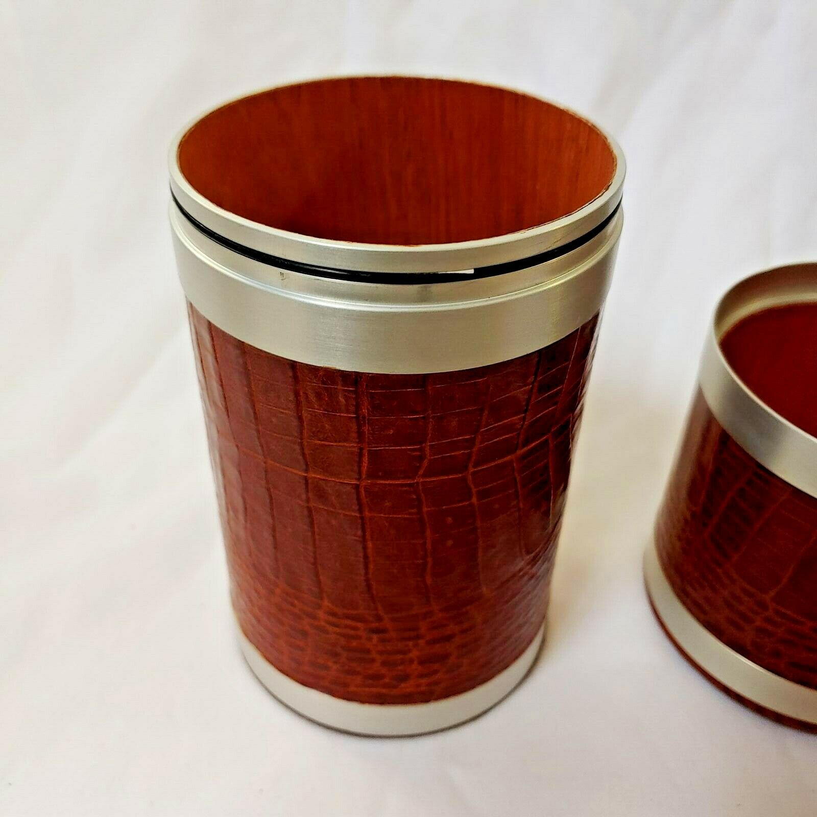 ATOLL TRAVEL HUMIDOR IN BROWN CROC LEATHER