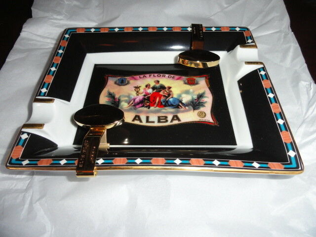 Elie Bleu Alba Porcelain Black  Ashtray