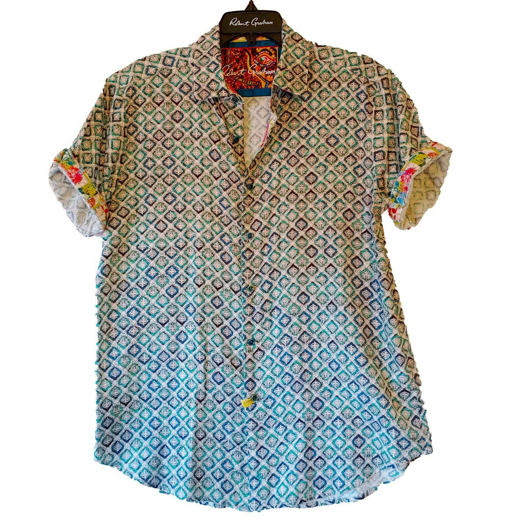 Robert Graham Mizzen Short Sleeve Printed Sport Shirt - Medium