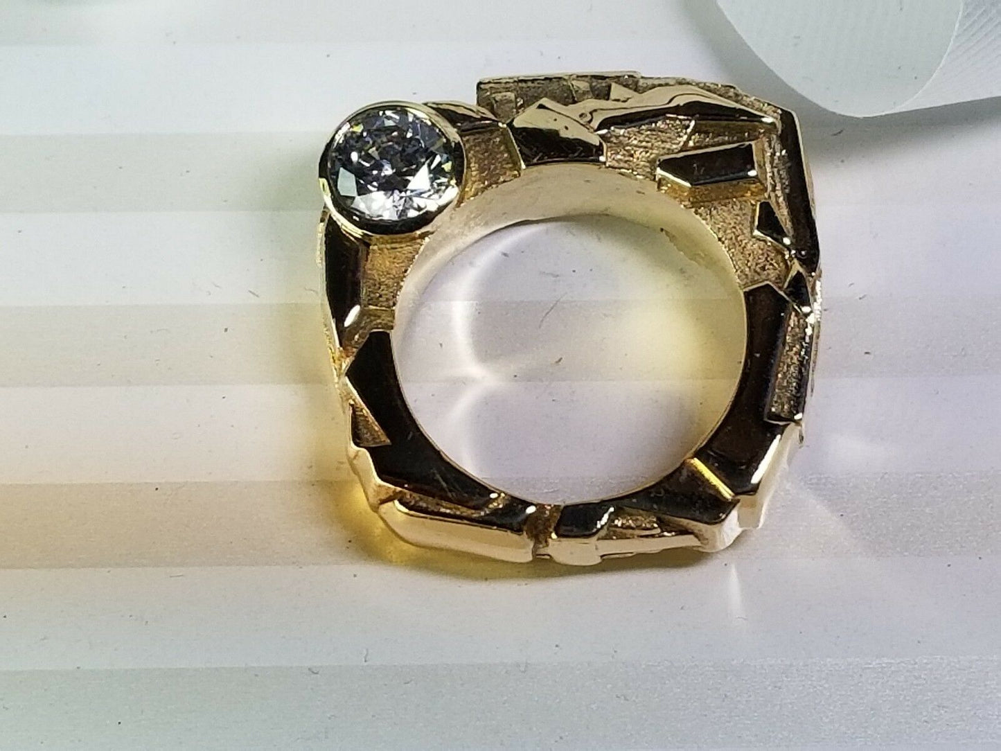 Custom designed 14K Yellow Gold "Rock" Ring