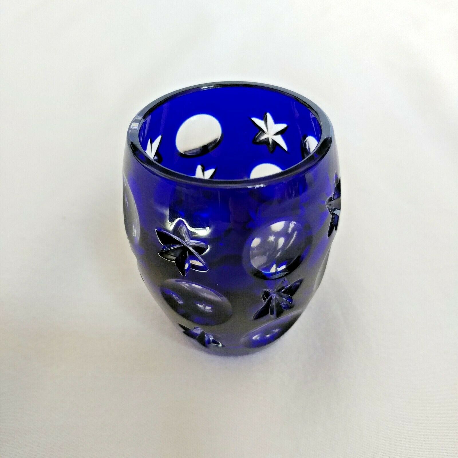 Faberge Na Zdorovye Cobalt Blue Crystal Shot Glass