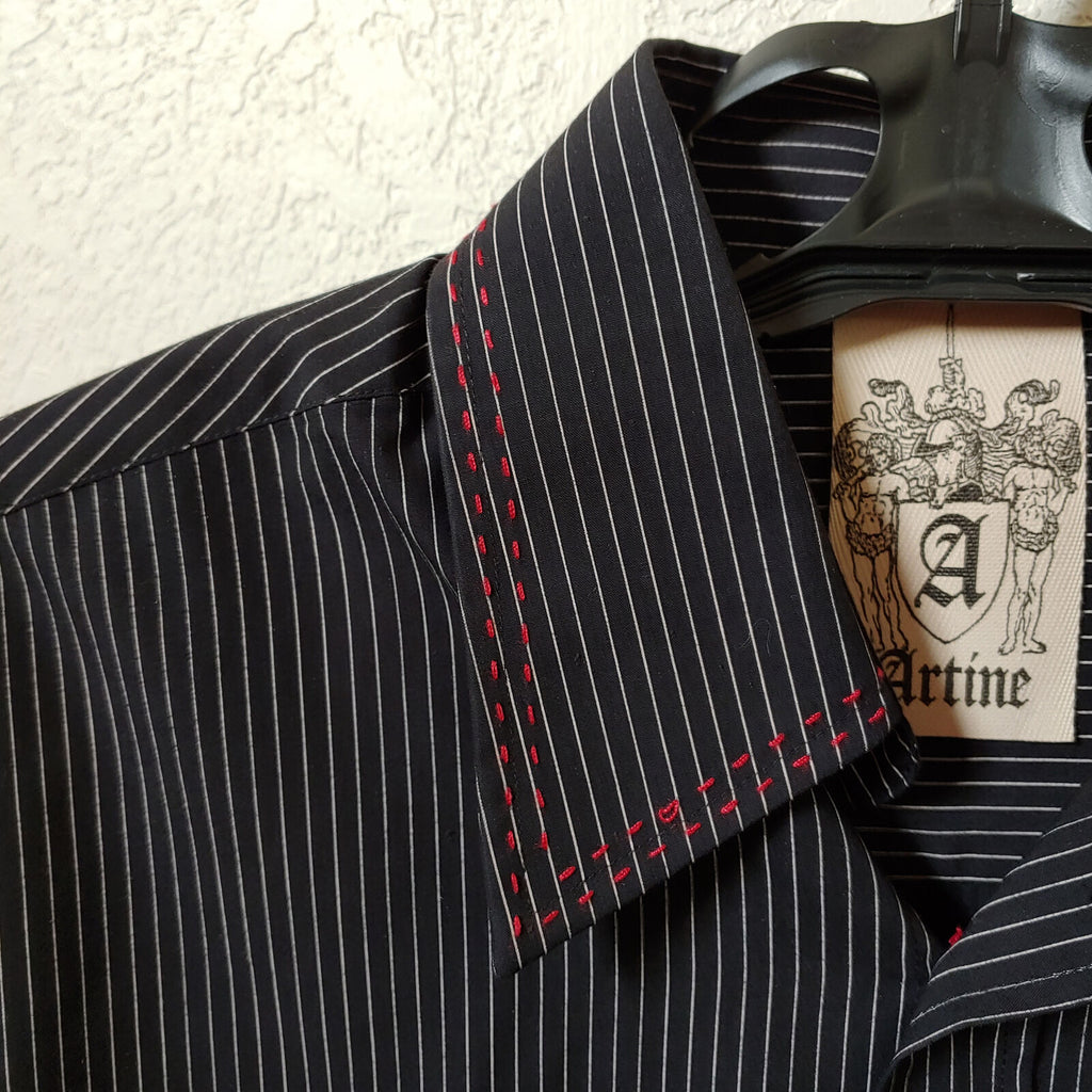 Artine | Men's Black Long sleeve Button down Casual Shirt