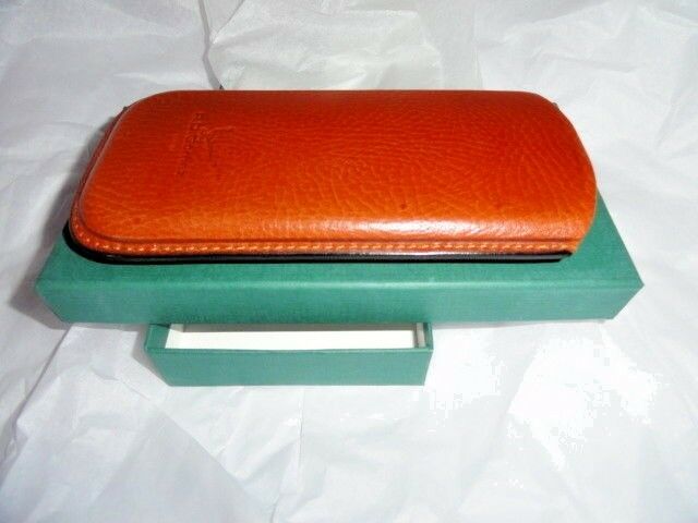 R. D. Gomez Tan Leather Glasses Case