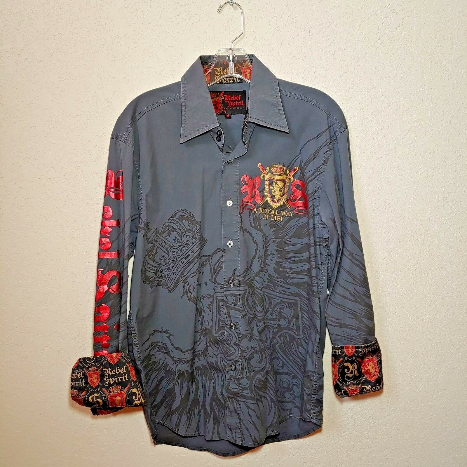 Rebel Spirit Gray  A Royal Way of Life Shirt Men's Medium