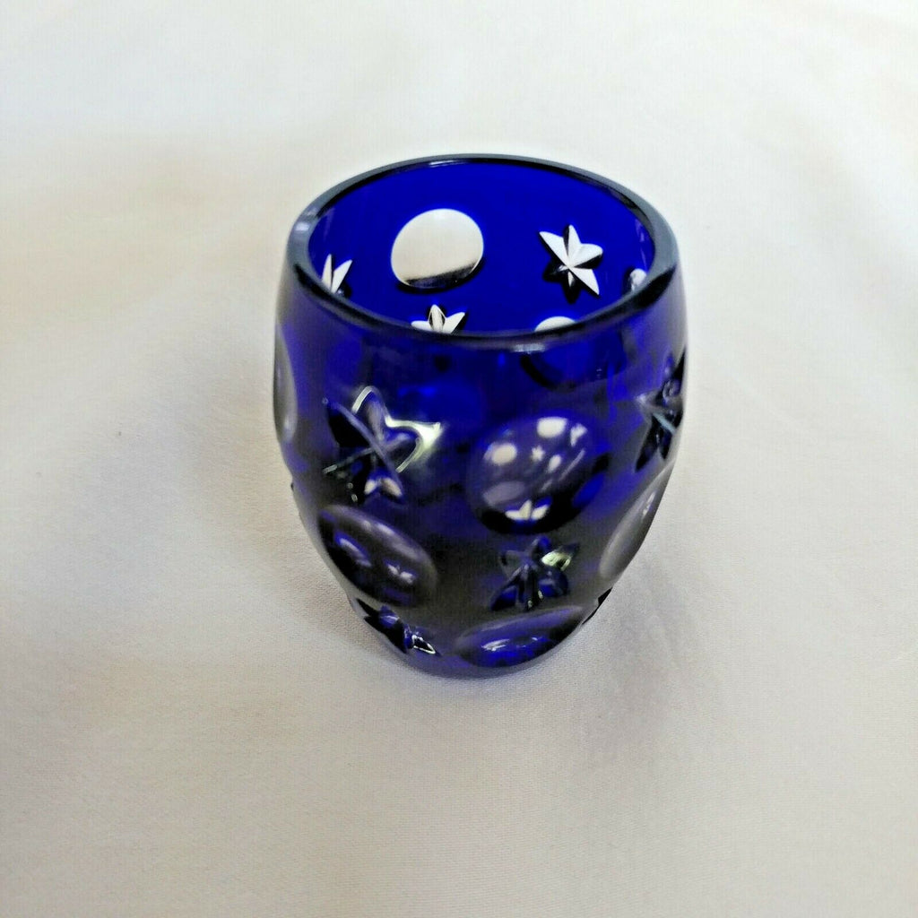 Faberge Na Zdorovye Cobalt Blue Crystal Shot Glass