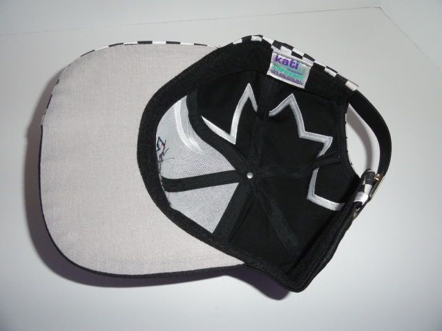 Marine Machine embroidered black baseball cap with checkered Flags