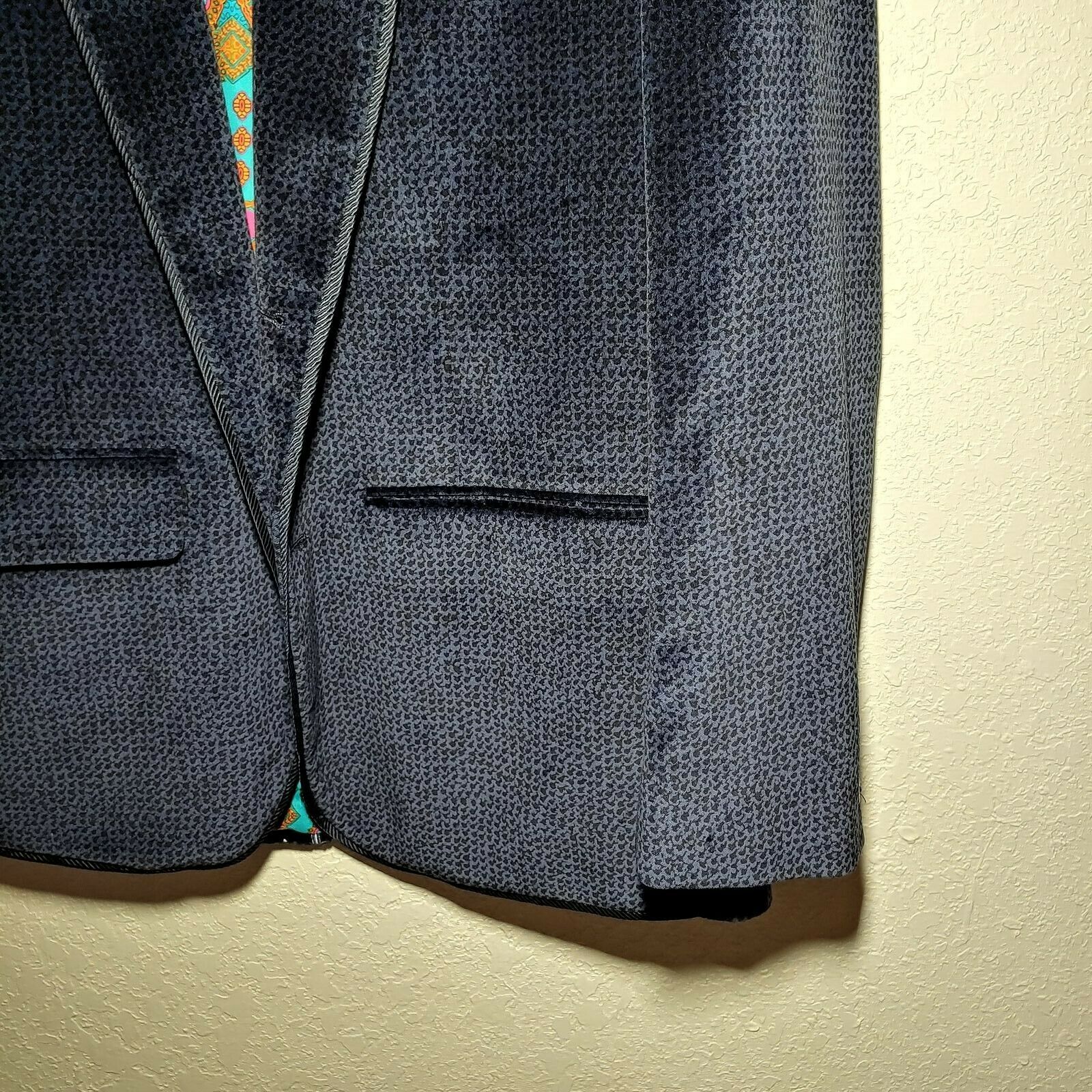 Robert Graham - Classic Fit Sport Coat Suede Jacket - Navy Blue