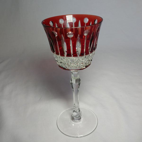 Faberge Xenia Ruby Red Cut to Clear Crystal Glass Signed