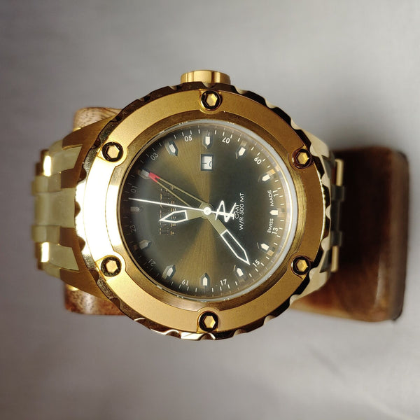 Invicta Men's 12039 Subaqua Reserve GMT Olive Dial Olive Rubber Watch
