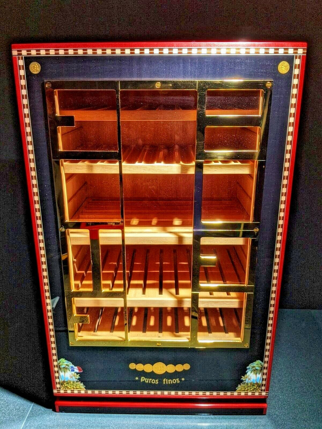Elie Bleu Cabinet Humidor Alba Black Sycamore Wood NIB Made in France