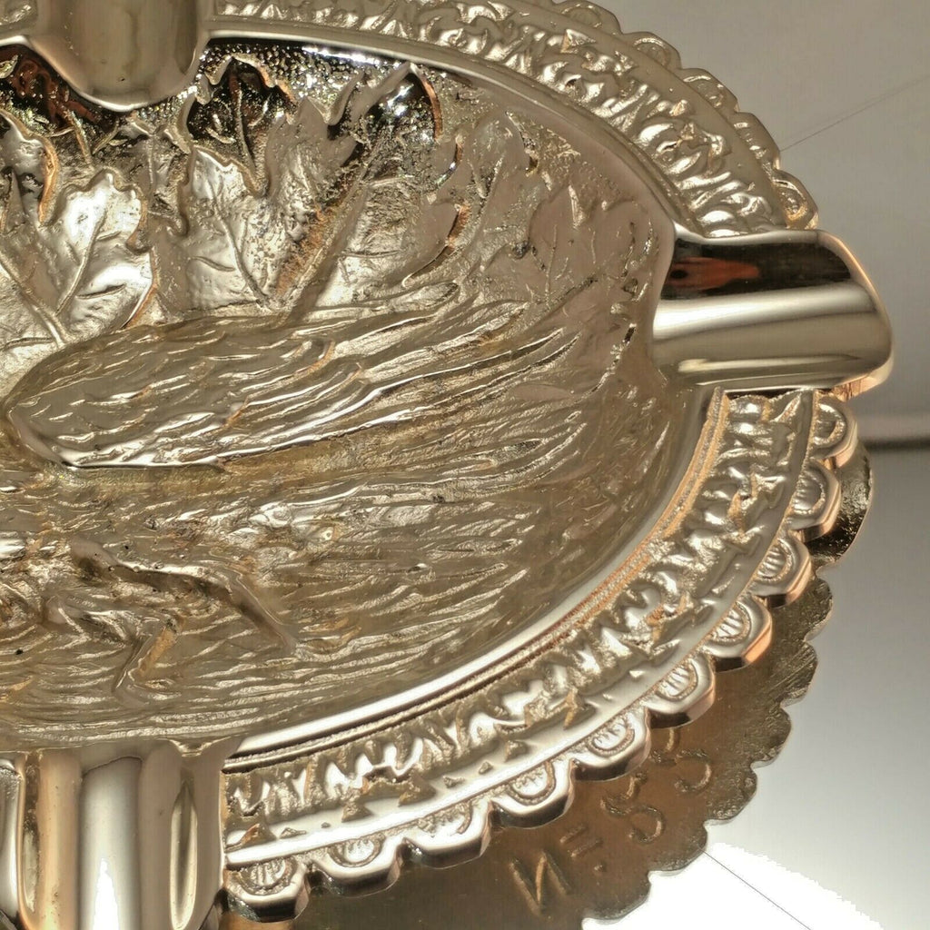 BIRD STYLE BRASS CHROME PLATED ASHTRAY