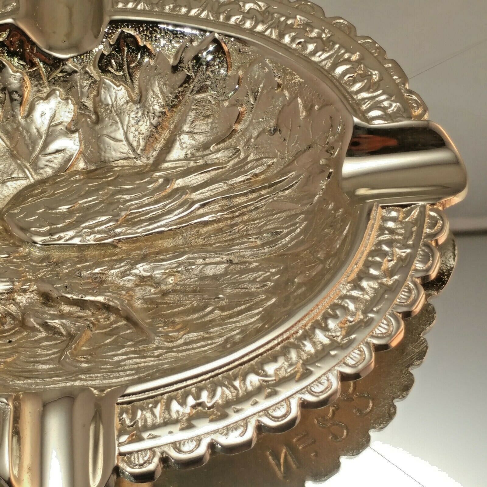 BIRD STYLE BRASS CHROME PLATED ASHTRAY
