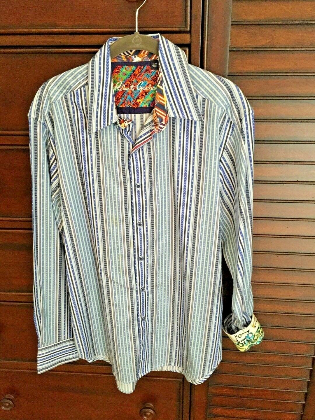 Robert Graham Fine Stripe Classic Fit Long Sleeve Shirt Size Medium