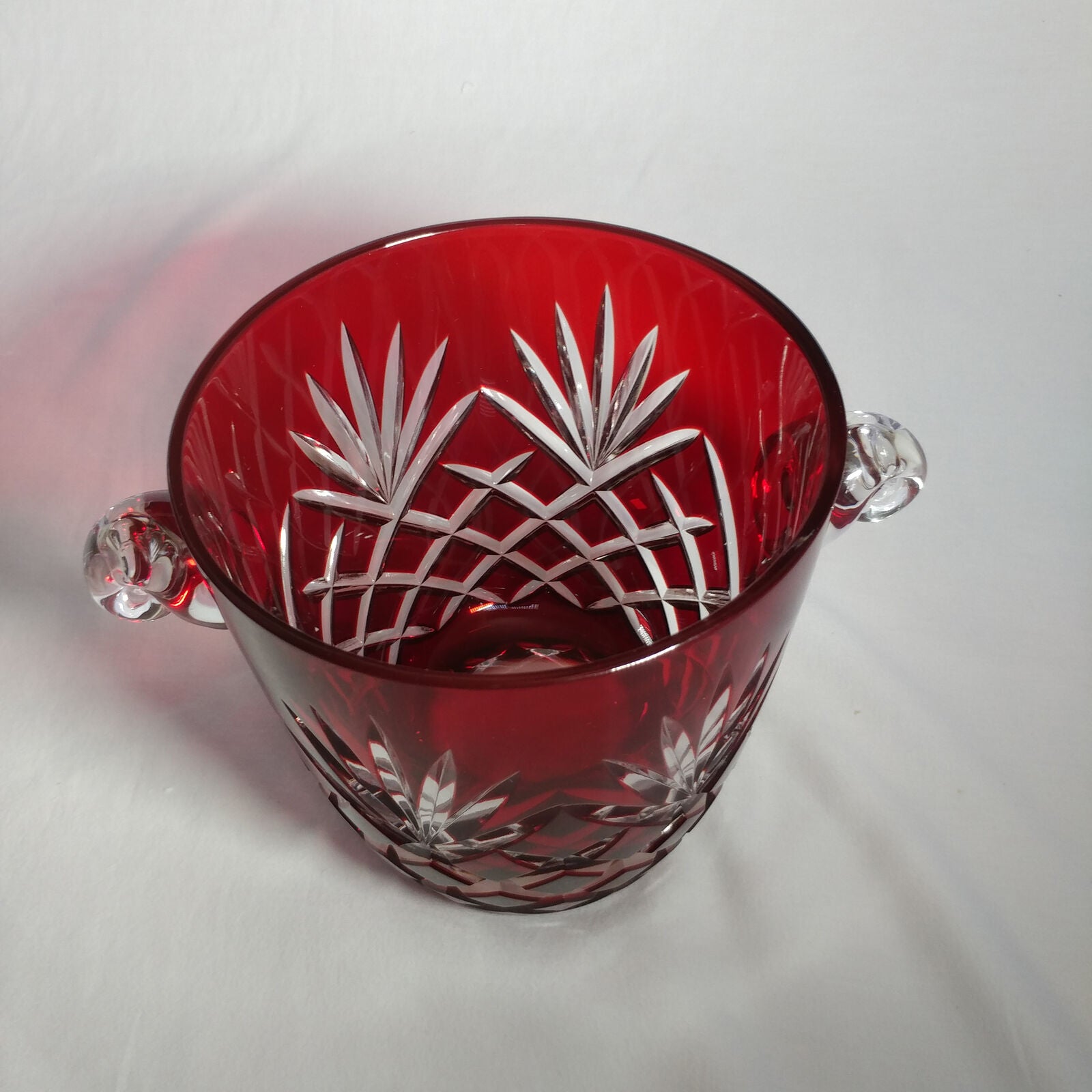 FABERGE RUBY RED ICE BUCKET IN THE ORIGINAL PRESENTATION BOX